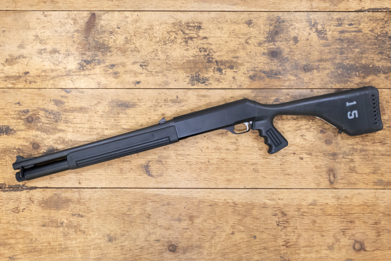 BERETTA 1201FP 12 Gauge Police Trade-In Semi-Auto Shotgun with Pistol Grip Stock and Rifle Sights